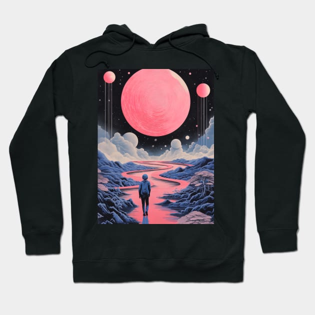 Solitary Person Gazing at the Celestial Night Sky Hoodie by Maverick Media